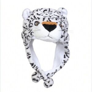 NWT-Plush Snow Leopard Hat with Ears